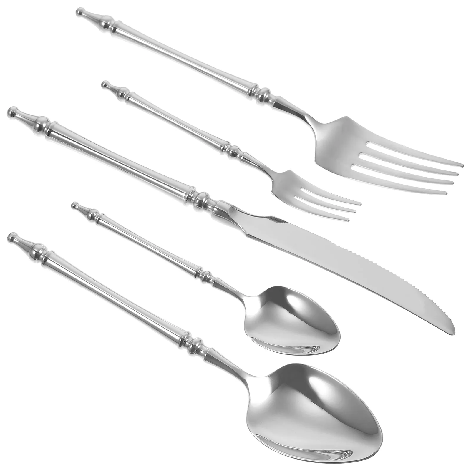 

Stainless Steel Set 4 Pieces Forks Spoons Kit Steak Tableware Silverware Reusable Silverware Kitchen Supplies