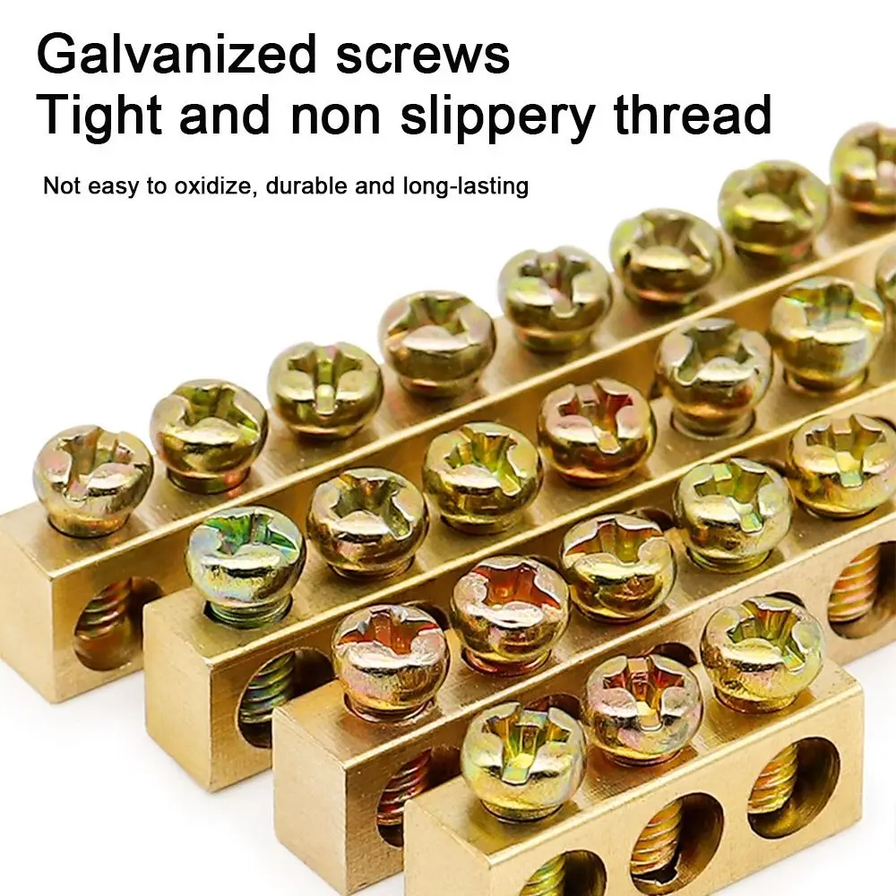 1Pcs Copper Wire Screw Connector Multi-specification Hole Screw Brass Connection Row Junction Box Copper Bar Terminal Electrical