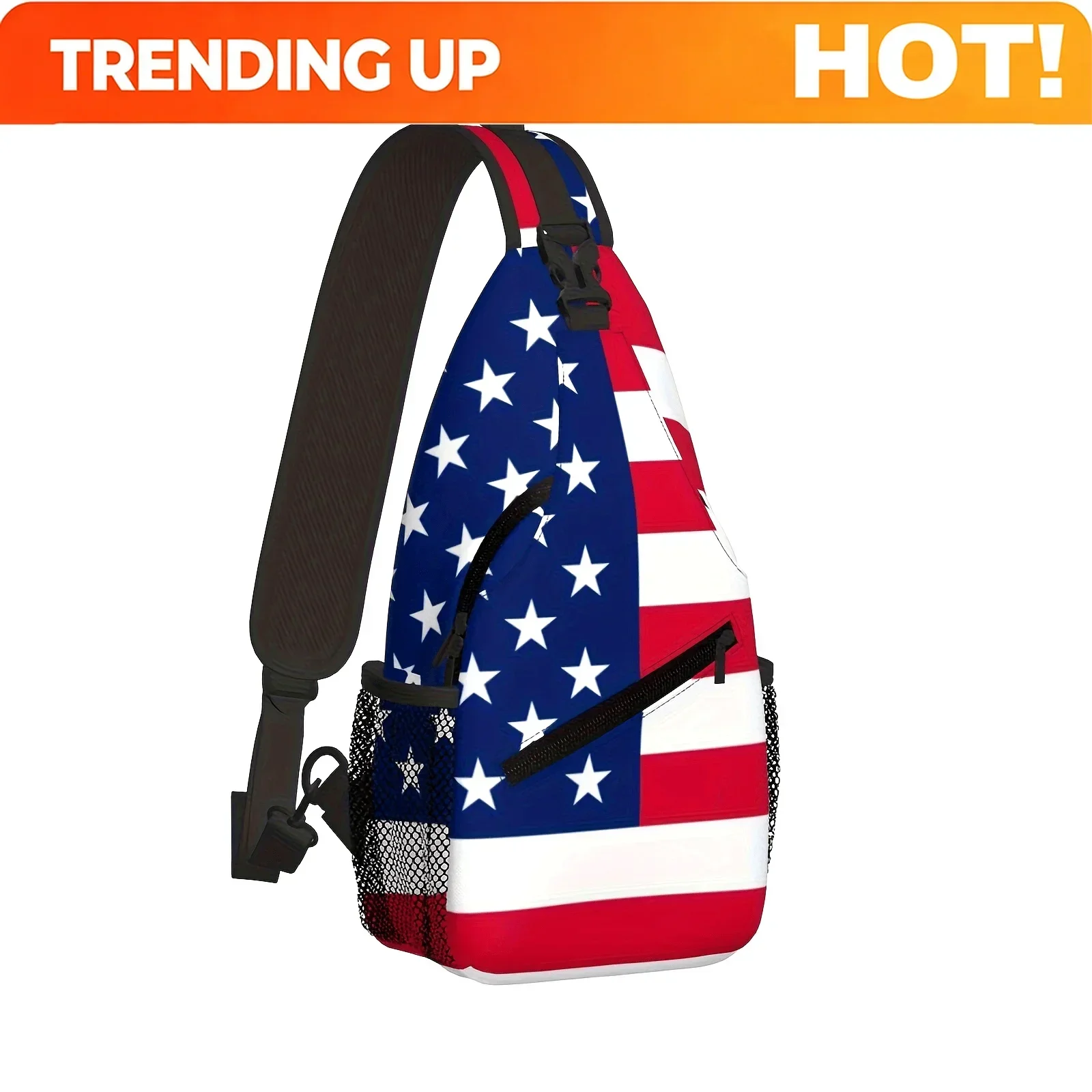 Custom Custom Crossbody Chest Bag Hiking Backpack American Flag Shoulder Bag Folding Large Capacity Fashion Durable Can Be Used