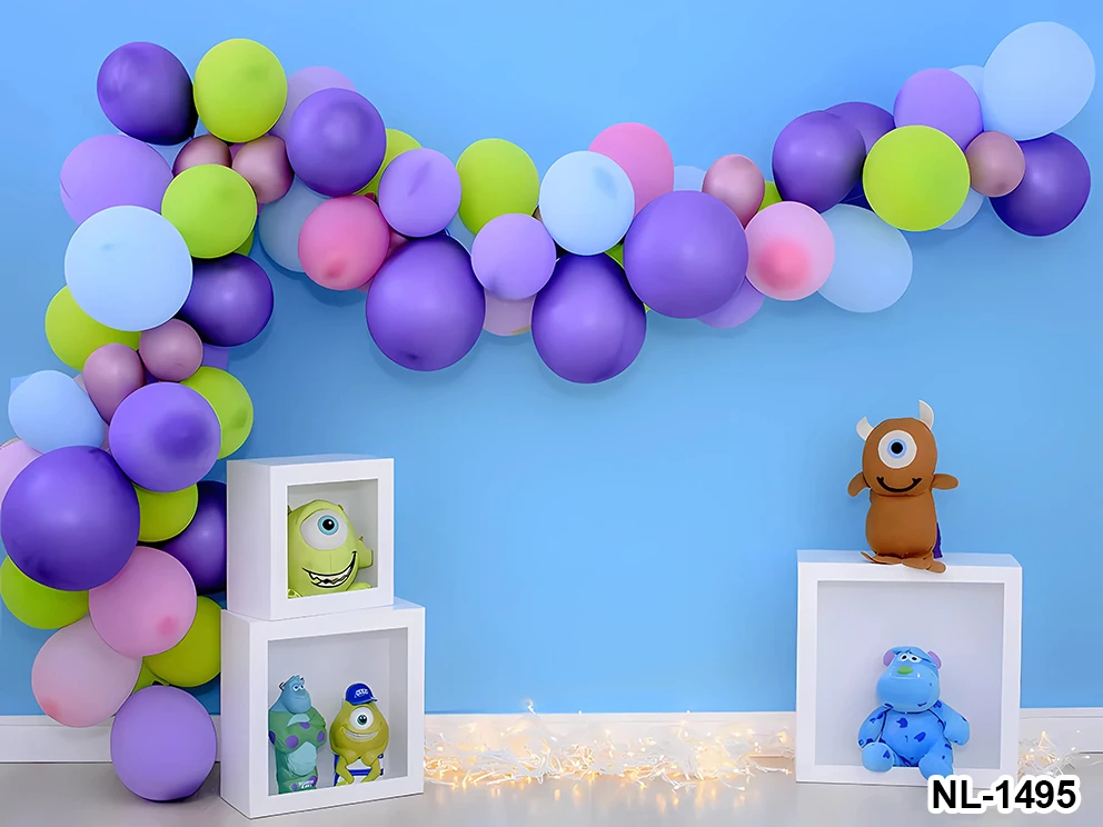 Monster Inc Backdrop for Birthday Party Monster Inc and Boo Theme Baby Shower Banner for Birthday Party Cake Table Decoration