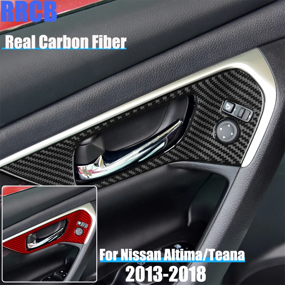 

Real Carbon Fiber Car Accessories Front Door Handle Soft Cover Sticker For Nissan Altima/Teana L33 2013 2014 2015 2016 2017 2018