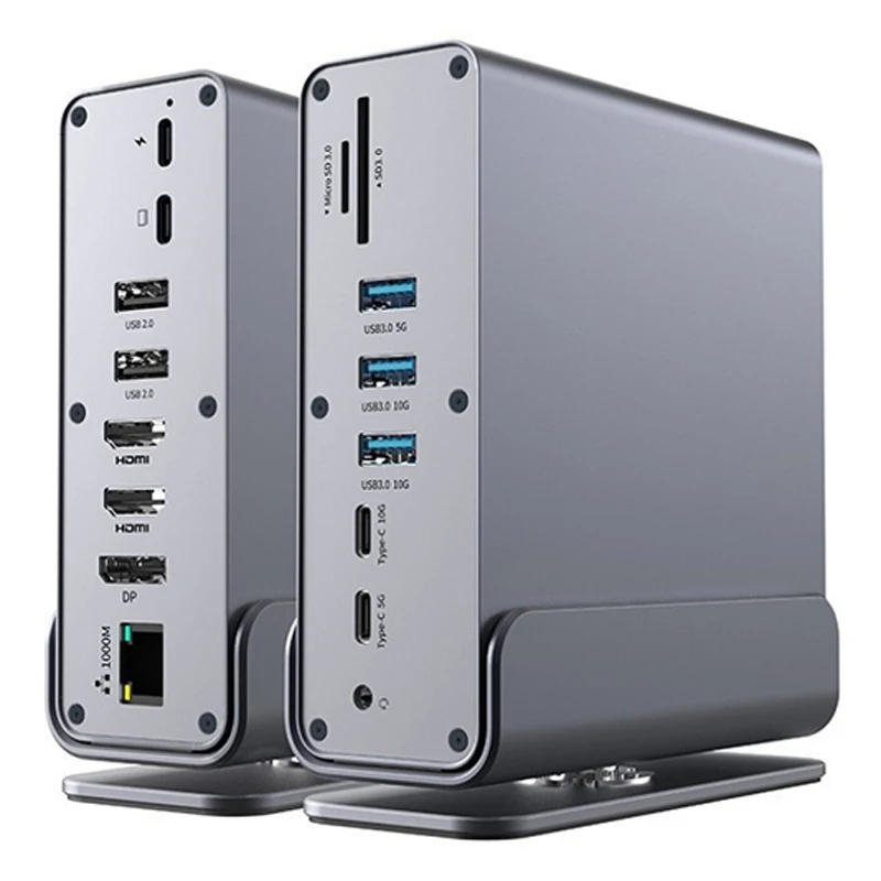 15-in-1/12-in-1 Multi-function Docking Station Type-C docking station compatible with Thunderbolt 4 Gigabit Ethernet ports, a de