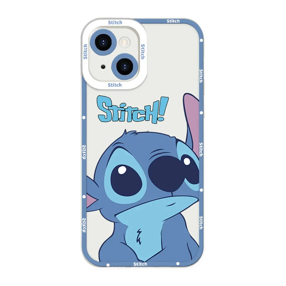 Kreskówka Lilo Stitch słodkie etui na telefon dla Iphone 14 15 12 13 Mini 11 Pro Max Xs XR 6 6s 7 8 Plus przezroczysta miękka obudowa Disney