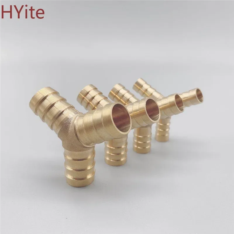 Brass Splicer Pipe Fitting Y Shape 3 Way Hose Barb 4mm 6mm 8mm 10mm 12mm 16mm Copper Barbed Connector Joint Coupler Adapter