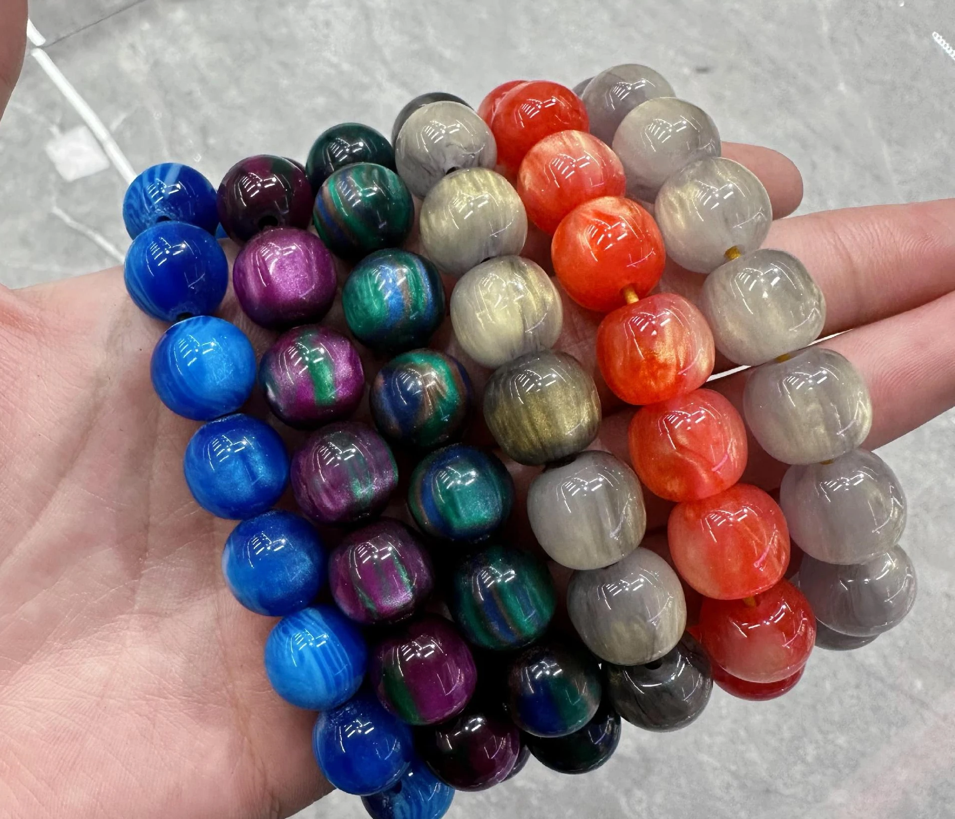 16 millimeters resin beads for handmade jewelry making oil painting style bracelet necklace beads accessories