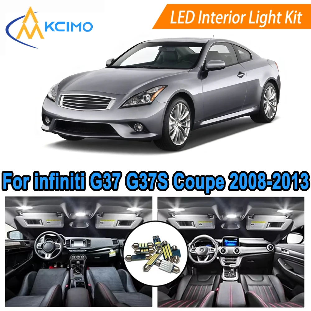 

Direct Fit LED Interior Light Set For infiniti G37 G37S Coupe (2008-2013) Dome Map Door Trunk​ Light Bulb Replacement
