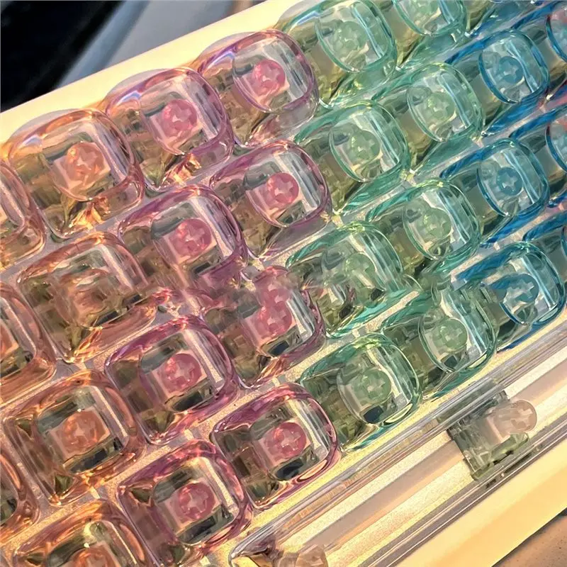 AT93-Blank 10Keys MOA 1U キーボードキーキャップ PC 透明クリスタル 1.7MM MX スイッチ用ゲーミングキーボード