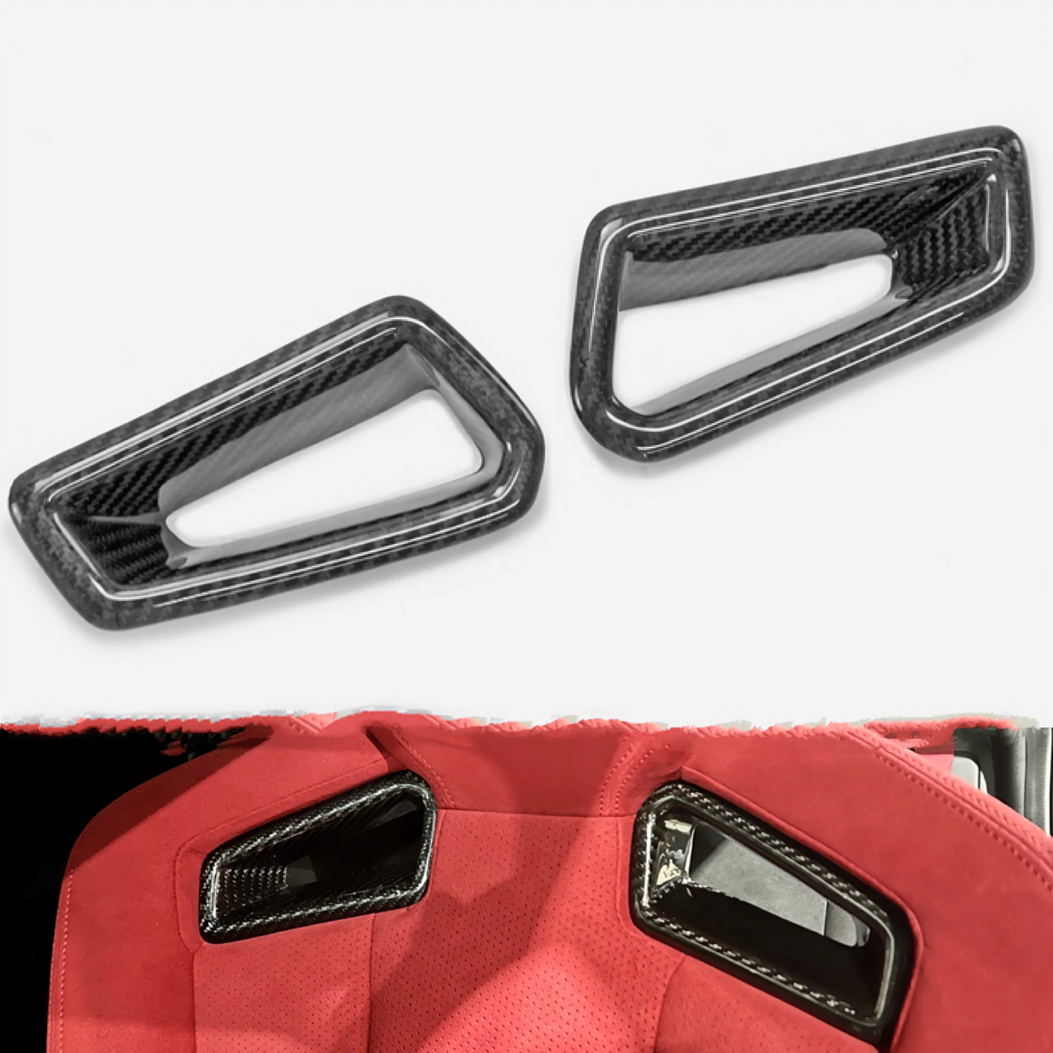 

Fits for Honda 11th Civic Type-R FL5 Seat Front Insert Cover Pair Real Dry Carbon
