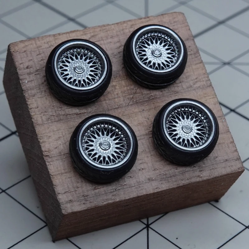 Cubo de roda em escala PuffStudio 1/64 BBS-Super-RS 6,8 mm modelo de resina de eixo brinquedo de modificação de roda