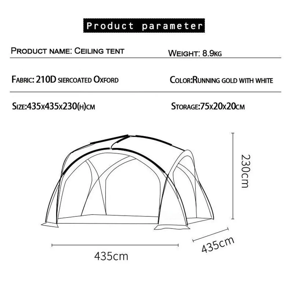 Smilodon-Camping Dome Tent  Large Canopy Waterproof Shelter for Garden  Outdoor Picnic  Dome House 8-10 People