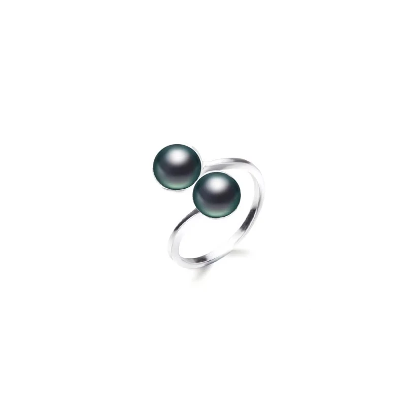 ZHBORUINI Pearl Ring Jewelry Of Silver Interlaced Rings Freshwater Pearl Wedding Ring 925 Sterling Silver Jewelry For Women Gift