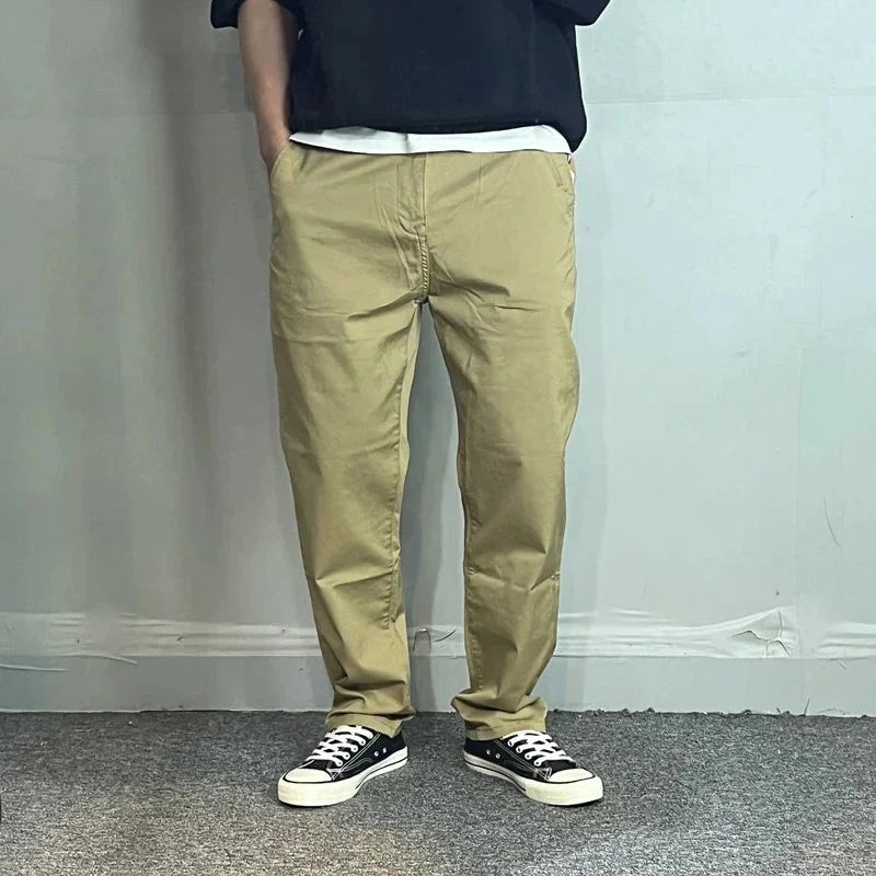

Повседневные брюки в стиле ретро. Мужские весенние эластичные узкие прямые брюки-хипстерские брюки цвета хаки.