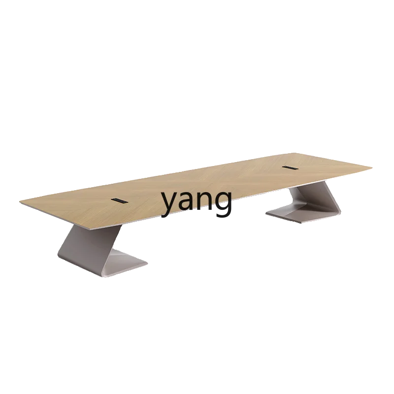 LTT oak conference table simple modern high-end conference room meeting table and chairs