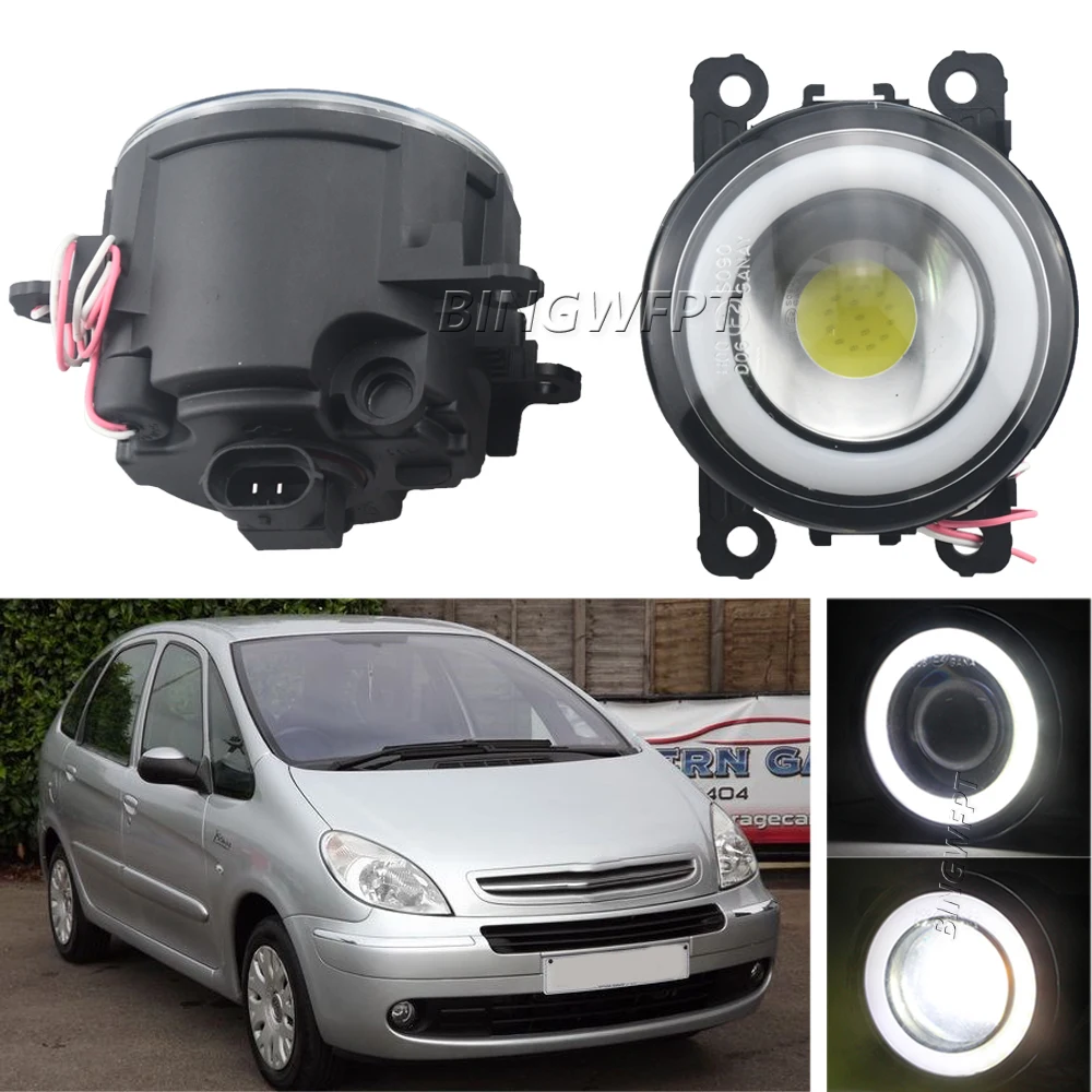 2 X Angel Eye Fog Light For Citroen Xsara Picasso MPV N68 1999-2015 Car LED Lens DRL Fog Driving Lamp H11