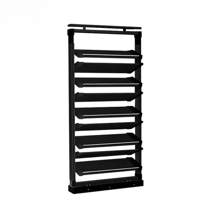 Aluminum alloy ultra-thin built-in sliding shoe rack storage organizer, for home coat rack hardware cabinet unit