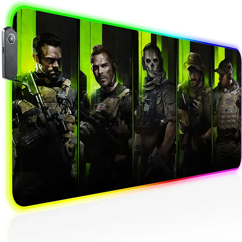 Imagem -04 - Call of Duty Back Light Table Mat Grande Mousepepad Mouse Pad Decoração do Quarto de Jogos Backlight Deskmat Acessórios para Mesa do Computador