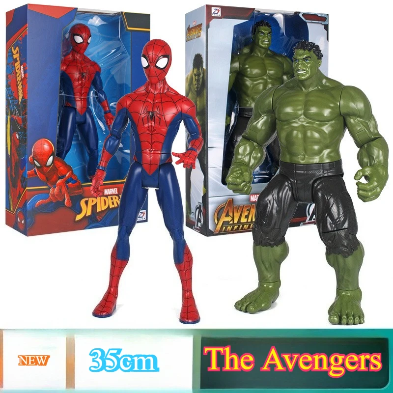 

14-дюймовые классические фигурки Человека-паука и Зеленого Фонаря Marvel, фигурки героев Avengers, простые подвижные, детские подарки, готовые к отправке модели