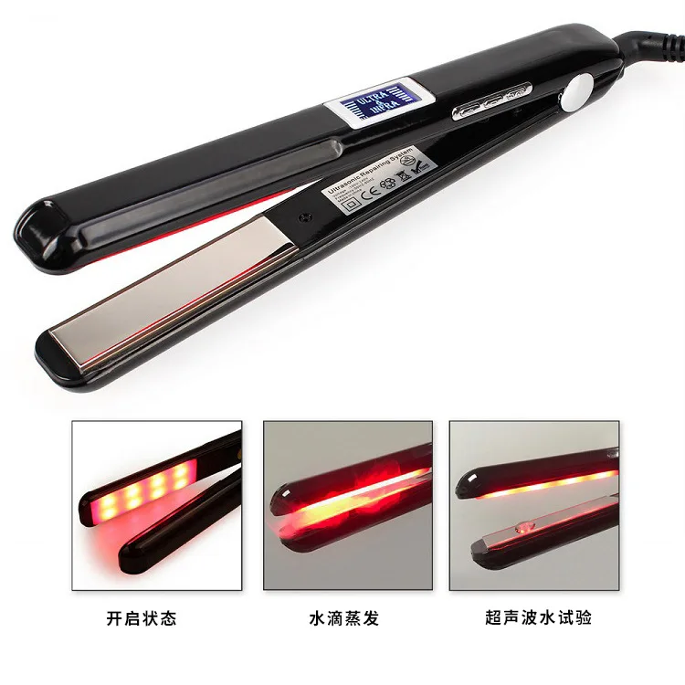 

Hair Care Ultrasonic Infrared Straightener Professional Cold Flat Iron Treament Therapy Styler