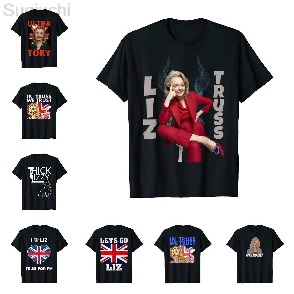 Liz Truss Richi Sunak British wealthy tory members T-Shirt For Men Women Unisex T Shirt Tops 100% Cotton Tees