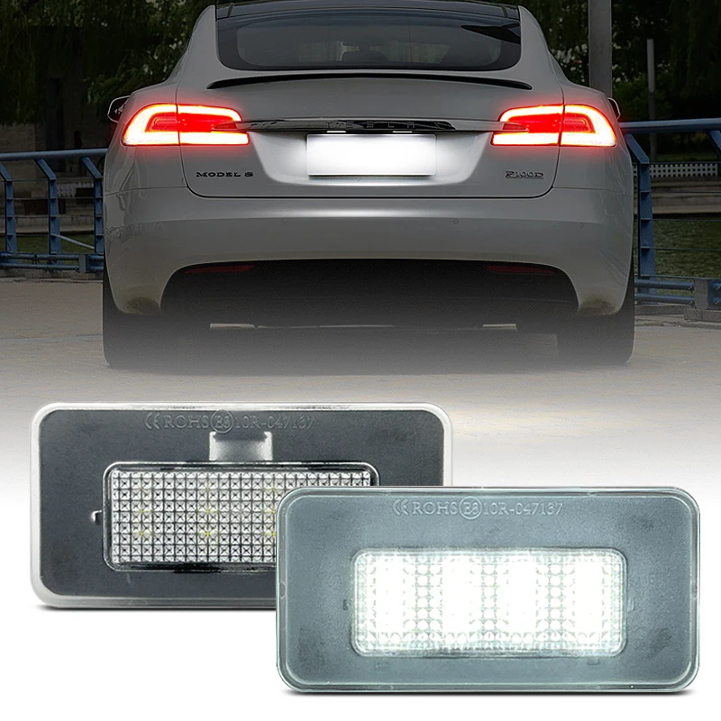 

2 шт. для Tesla Model S 2017-2022 Model X 2016-2022 белый светодиодный светильник номерного знака замена OEM 103434100A