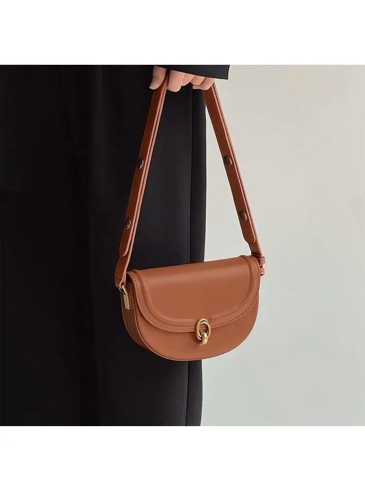 Saddle Small Crossbody Bags For Women 2023 Trend Luxury Designer Underarm Shoulder Bag PU Leather Flap Ladies Handbags