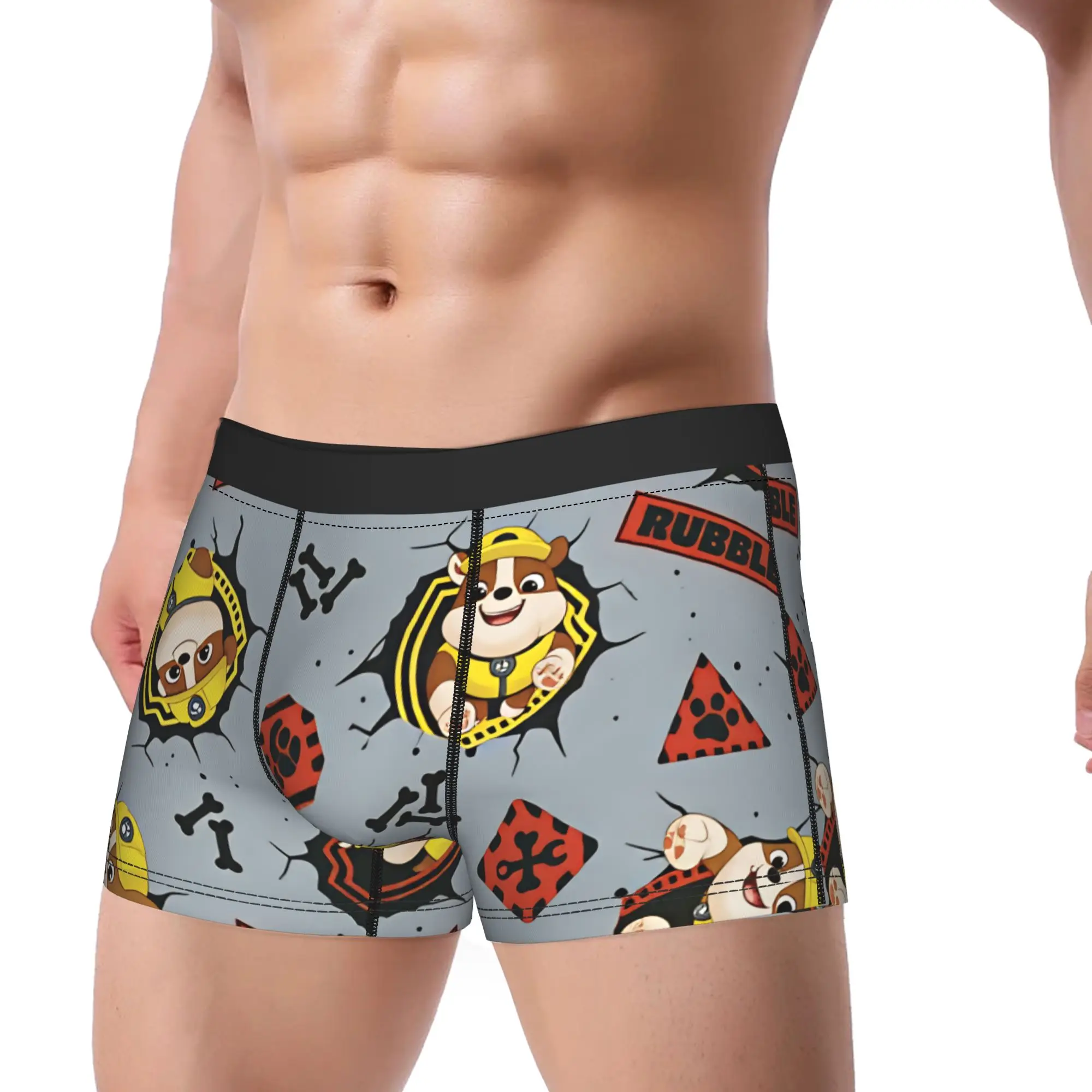 Paw Dogs Rubble Single Character Trunk  Pouch Underwear High Quality Pattern Shorts Briefs Elastic Men's Panties Large Size