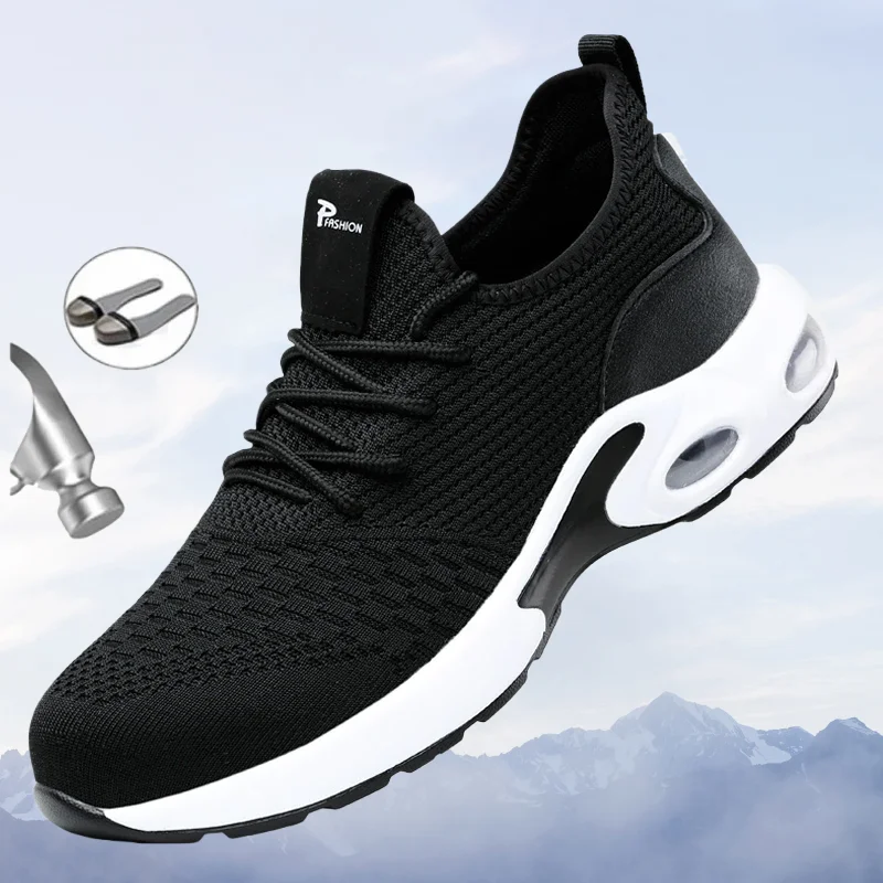 

Легкие защитные ботинки для мужчин — противоударные и антипрокольные рабочие кроссовки со стальным носком для комфорта на весь день