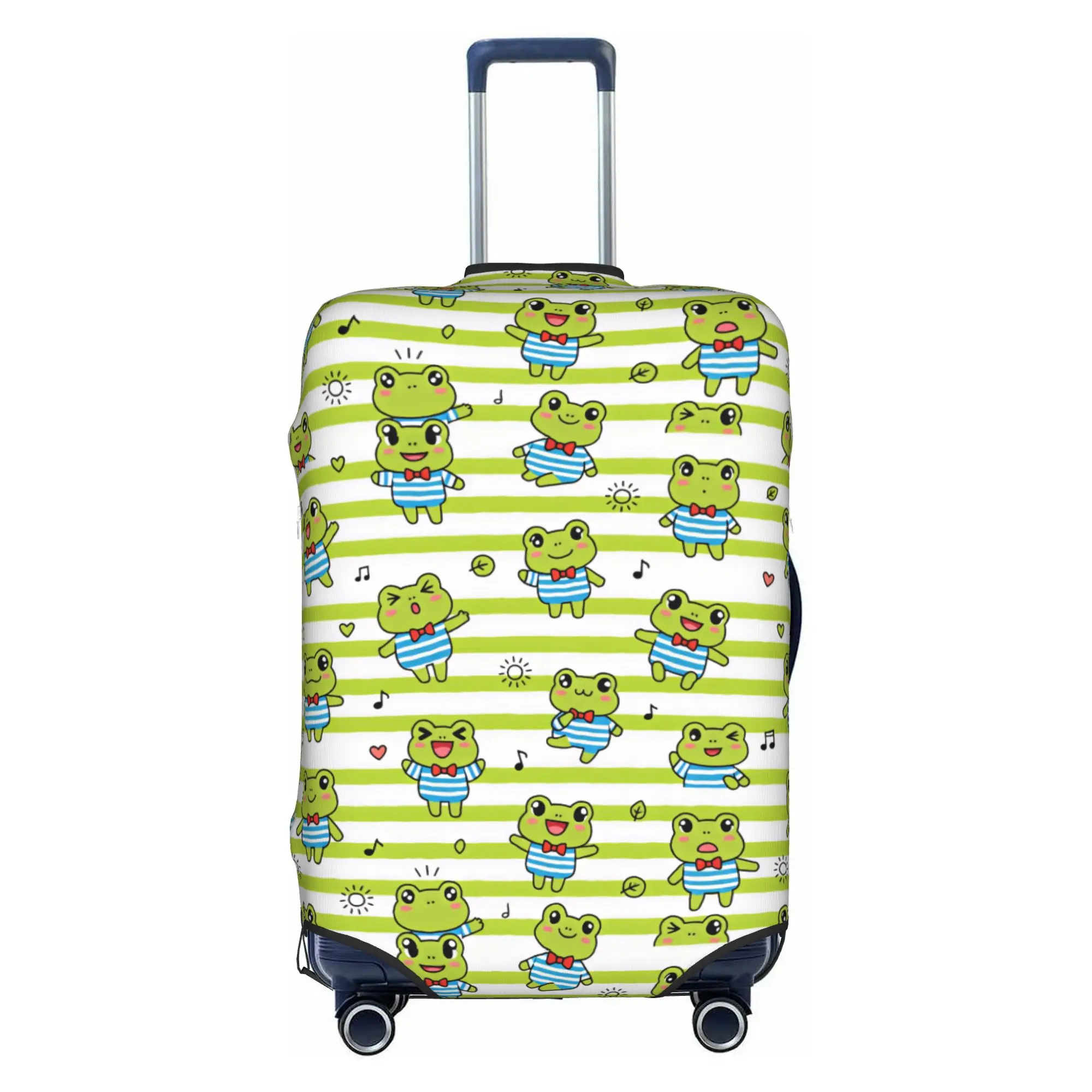 Cute Frog Animal Lover Luggage Cover Fashion Teal Meadow Creature Suitcase Protector Covers Suit For 18-32 inch