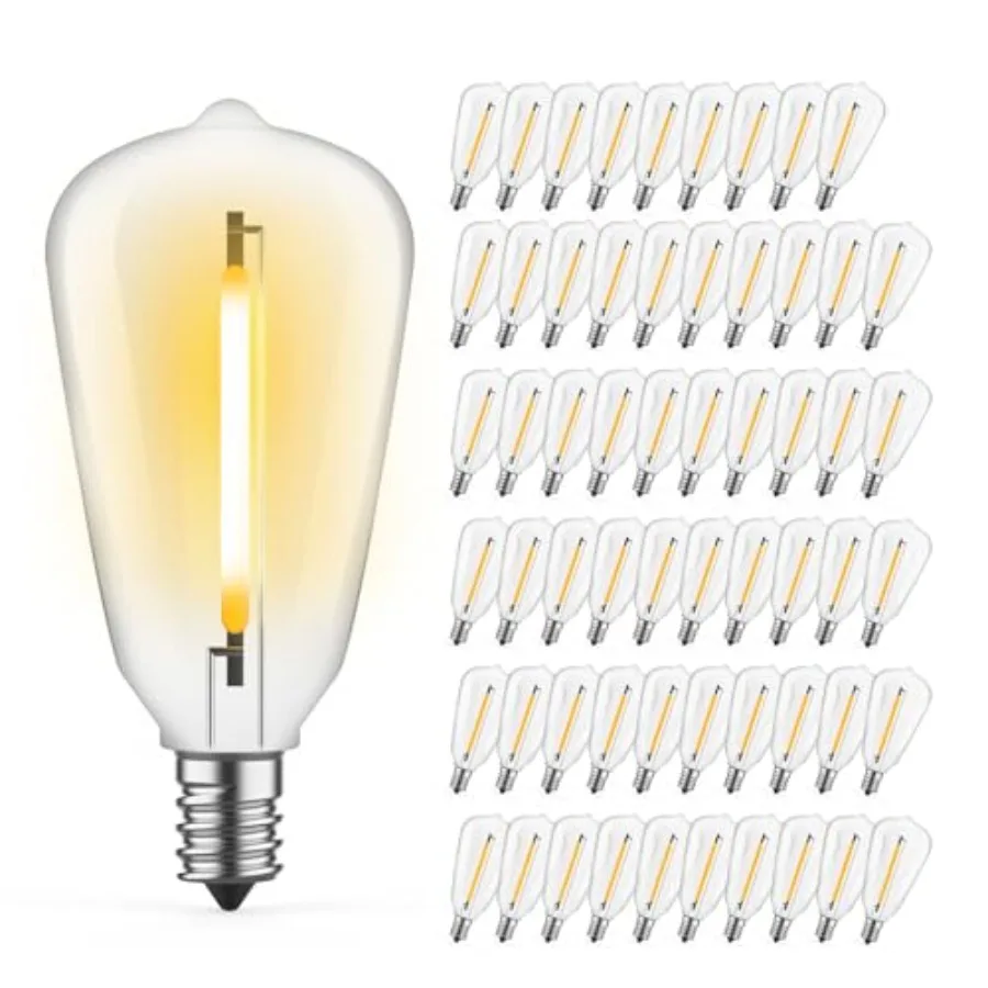 

ST38 LED Replacement String Light Bulbs, 1Watt Equivalent to 7Watt Incandescant Bulb, Shatterproof E12 LED Bulb for Outdoor Pat