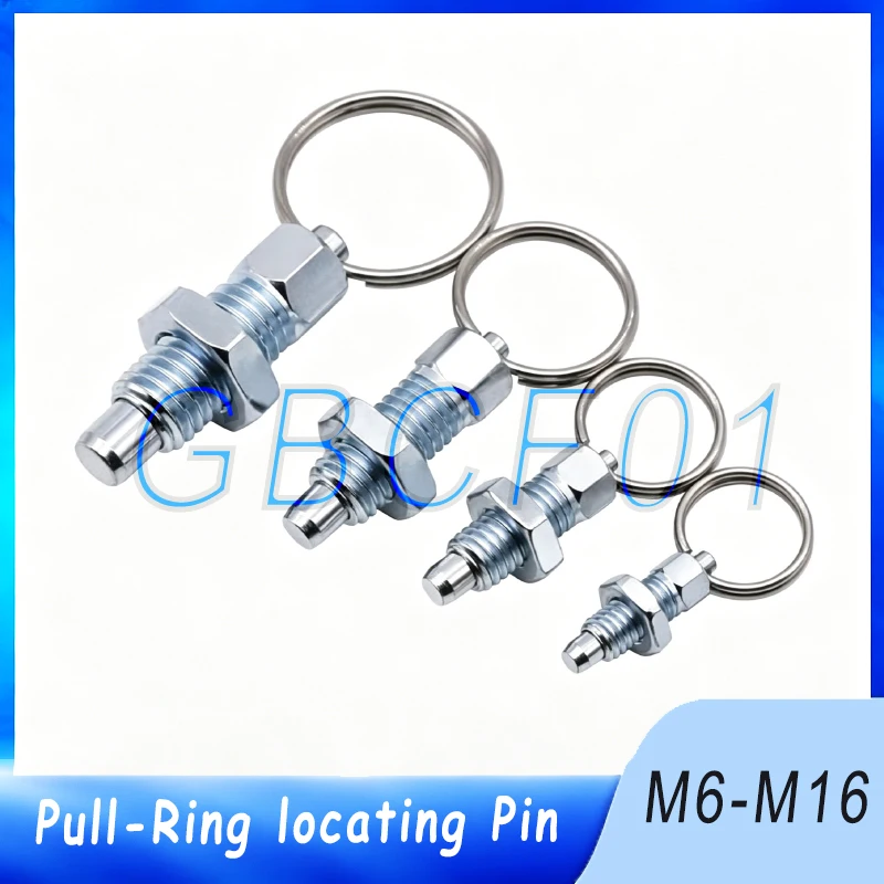 Spring Pull Ring Plunger Indexing Bolt Hand Pull Locking Positioning Pin M6 M8-M16 Quick Release Detent pull-ring locating pin