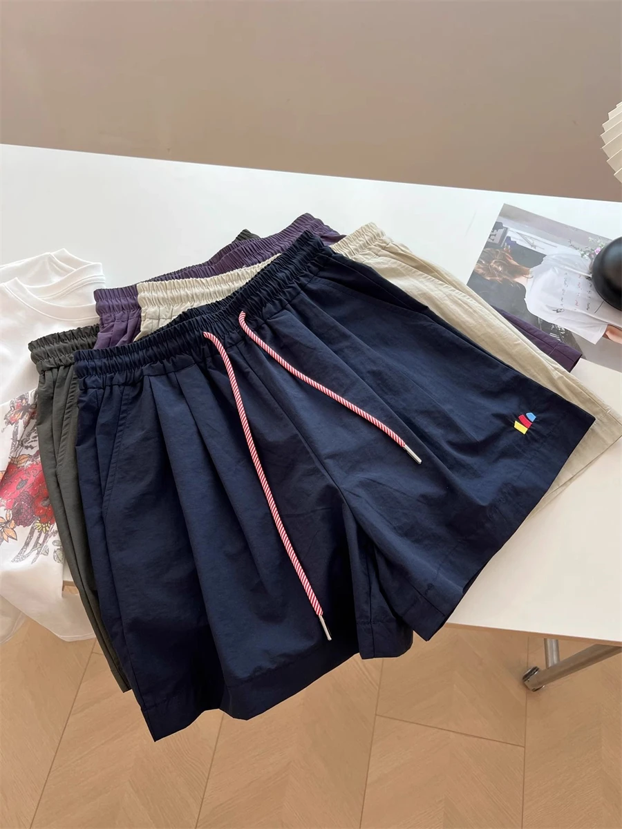 High Waist Casual Dstring A-Line orts Men Women Summer Faion Loose Wide Leg Pants High Waist Elastic Waisand