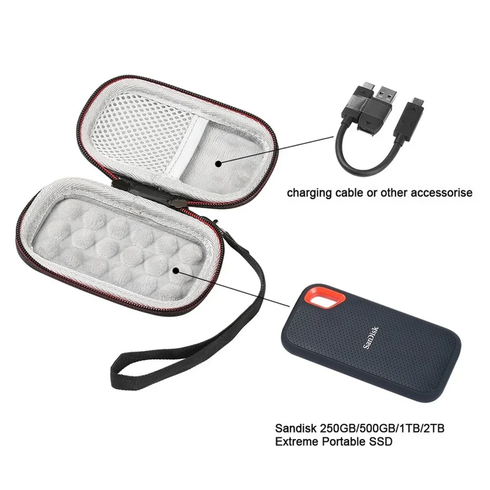 Hard Case for San Disk SanDisk PSSD E60 / E61 Extreme Portable SSD SDSSD Carrying Storage Bag