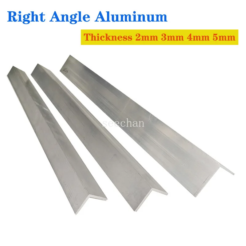 Thick 2mm 3mm 4mm 5mm Right Angle Aluminum L-shaped Aluminum Alloy Plate Aluminum Edging Triangle Profile CNC Metal Material