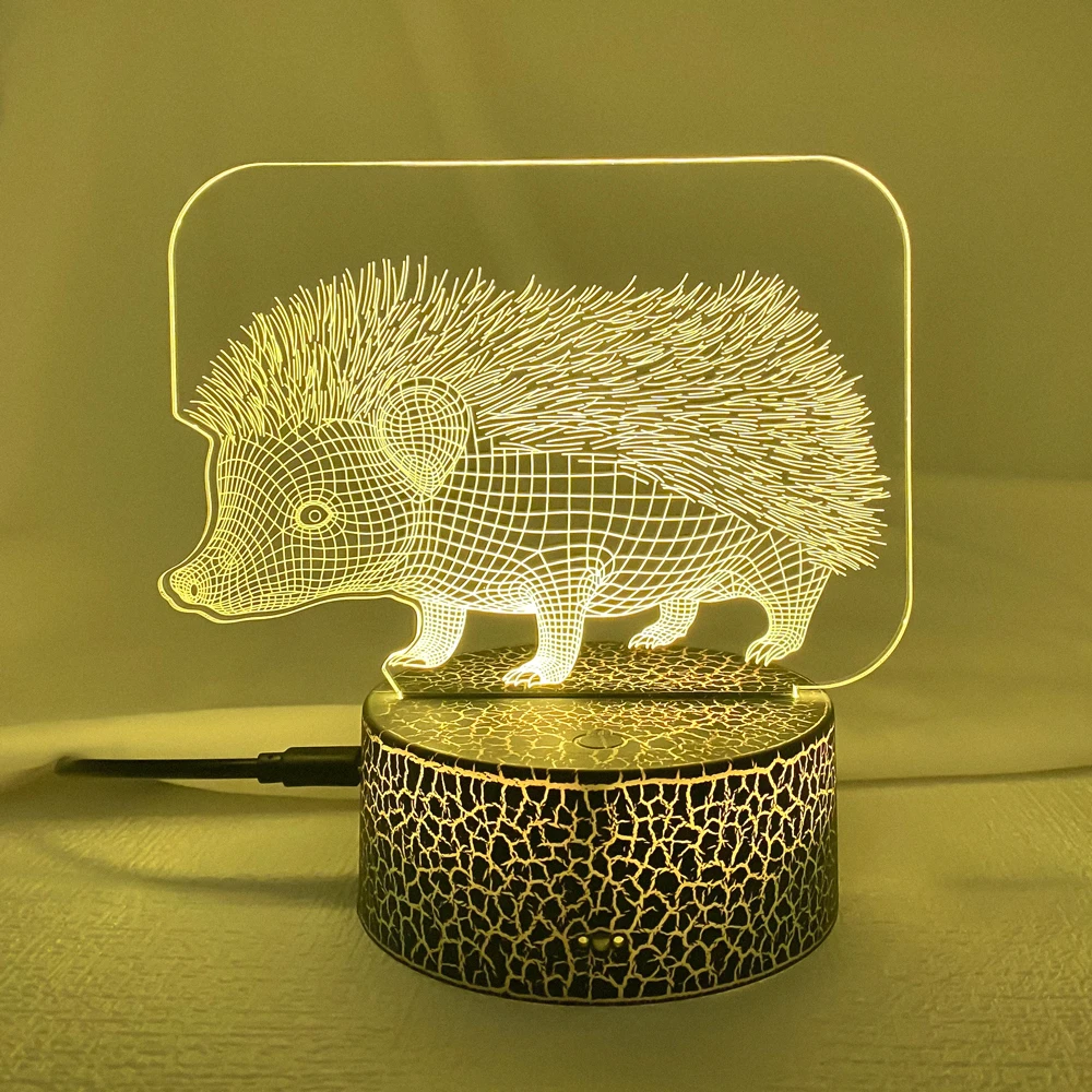 Animal 3D illusion Lamp Hedgehog Decoration Light Kids Bedroom Night Lights Hedgehog Model Table Lamp Perfect Gift Dropshipping