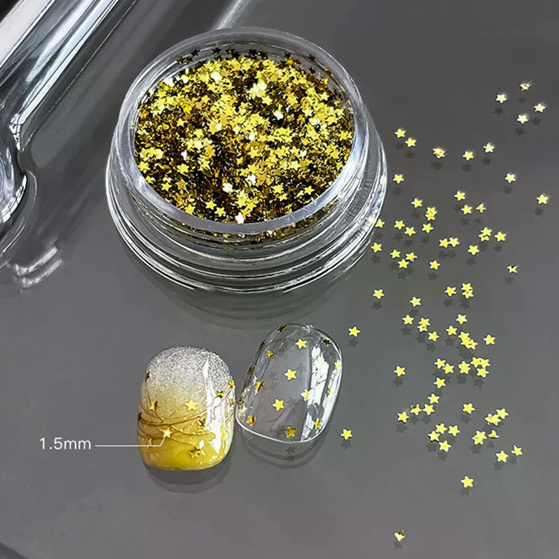 1 صندوق ثلاثية الأبعاد لامعة ستار مسمار الفن الترتر ستار بريق الترتر رقائق DIY بها بنفسك مانيكير الحلي مستلزمات الأظافر #4