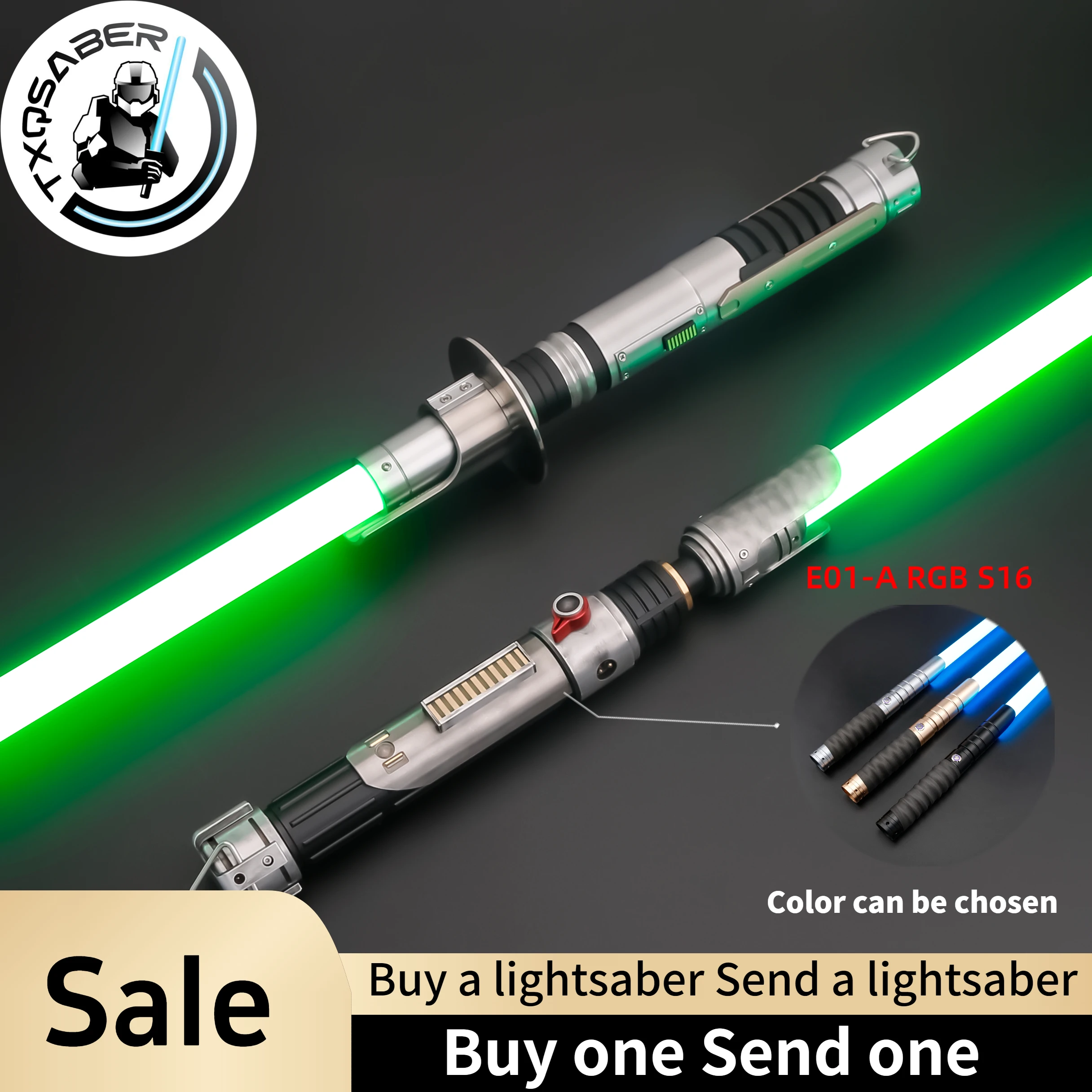 

TXQSABER Replica Lightsaber Ezra Series Heavy Dueling Light Sword Metal Hilt Smooth Swing FOC Blaster Lasersword Toys for Adult