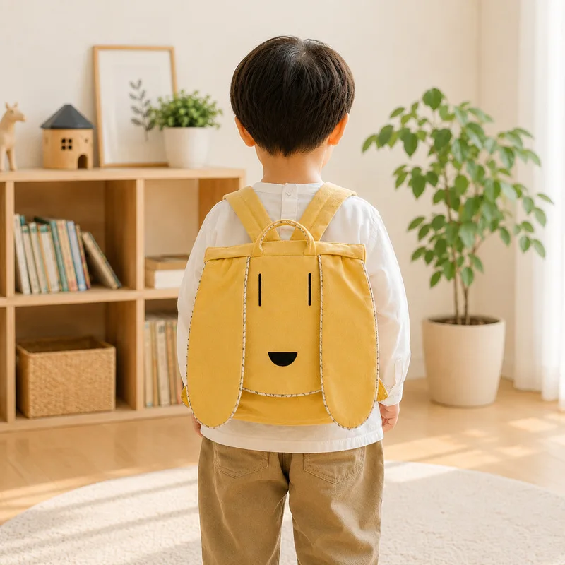 Cartoon Puppy Kindergarten Backpack Korean Style Canvas School Bag For Boys Girls Small Outdoor Activity Backpack
