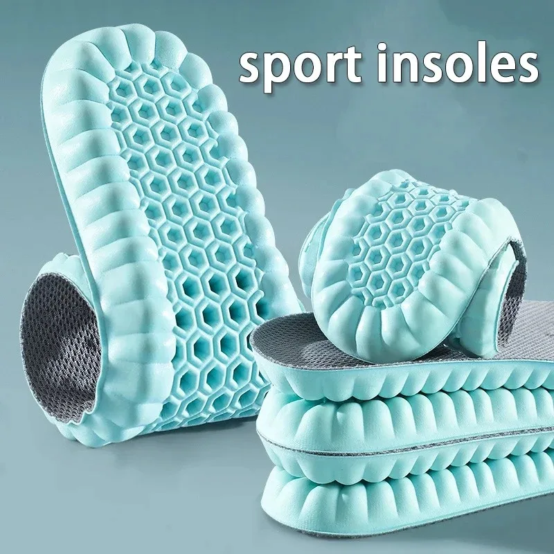 1Pair Memory Foam Sport Insoles Shock Absorbing Plantar Fasciitis Running Basketball Comfort Shoe Pads For Men Women