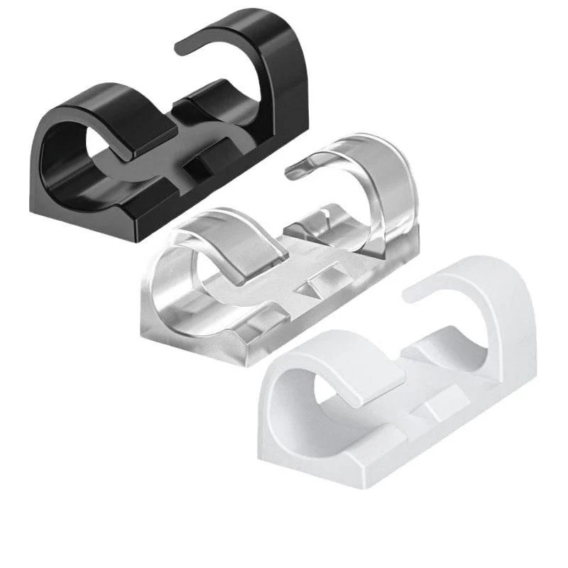 16-60pcs Cable Organizer Clips Wire Holder Self Adhesive Cord Management for PC Mouse USB Power Cord Fixer Wall Car Home Office