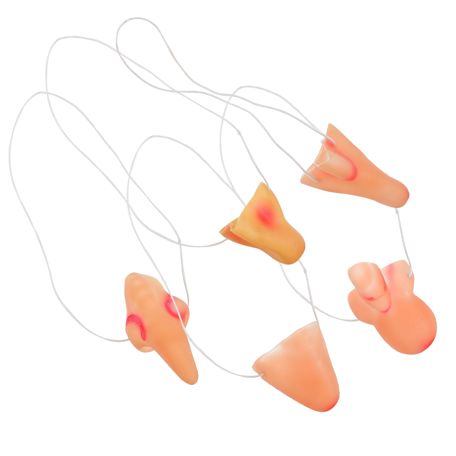 5pcs Halloween Party Props Lightweight Vinyl Artificial Witch Nose for Cosplay Masquerade Festival Costume Decor Best Gifts