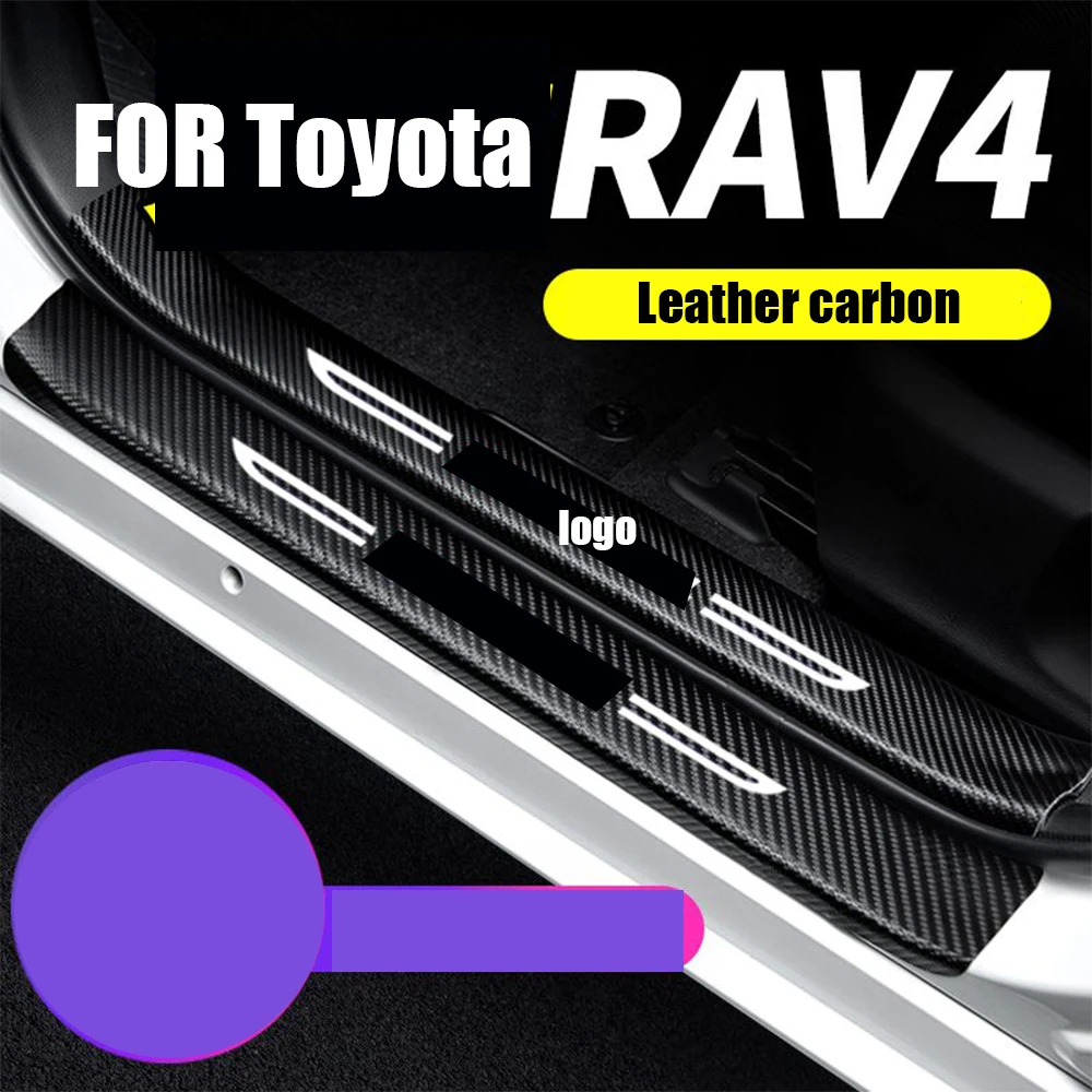 

For Toyota RAV4 XA50 2020 2021 2022 2023 2024 Car Front Rear Door Sill Trim Tailgate Threshold Protector Strips Welcome Pedal