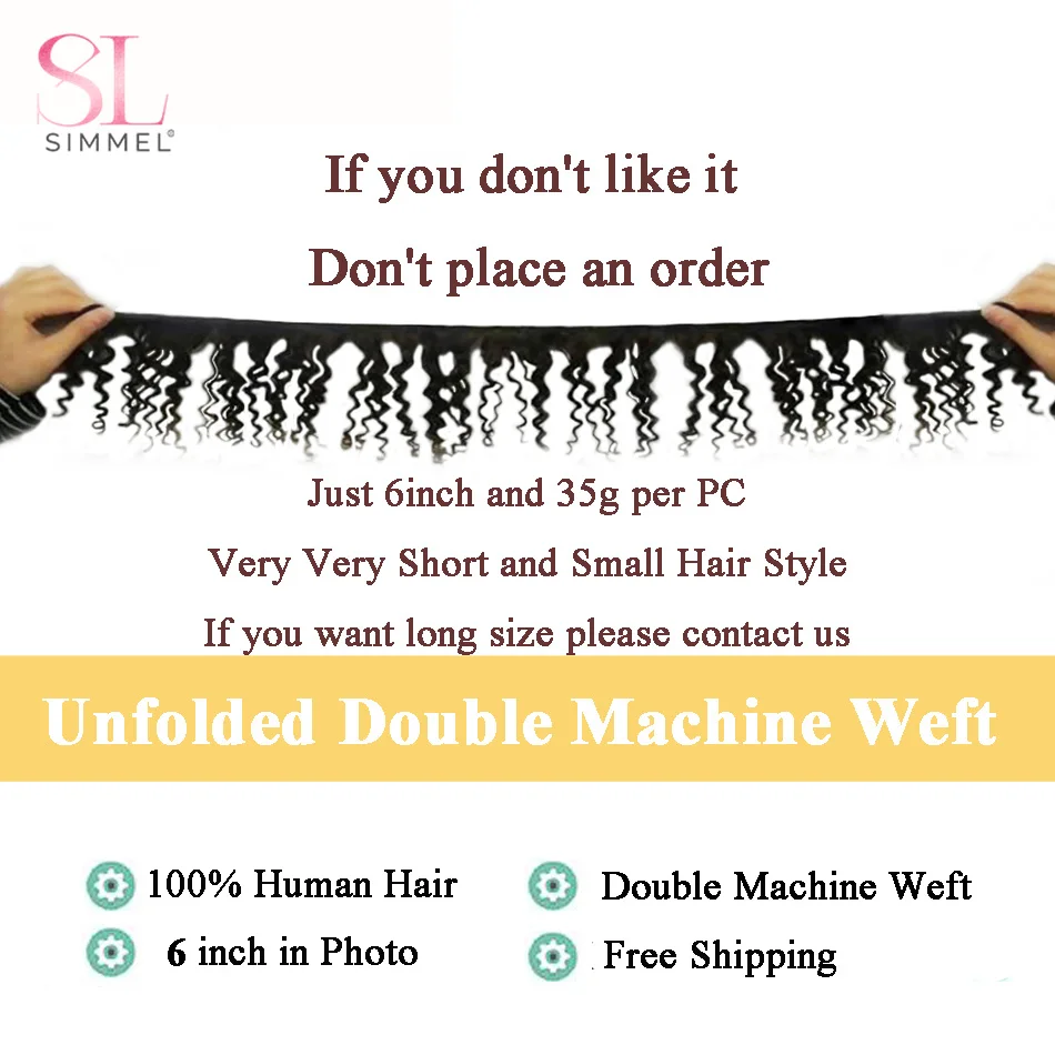 Braziliaanse Diep Krullend Menselijk Haar Bundels Bouncy Extensions Voor Vrouwen Korte Kinky Krullend Menselijk Haar Bundels Haar Weaves 6Inch Goedkoop