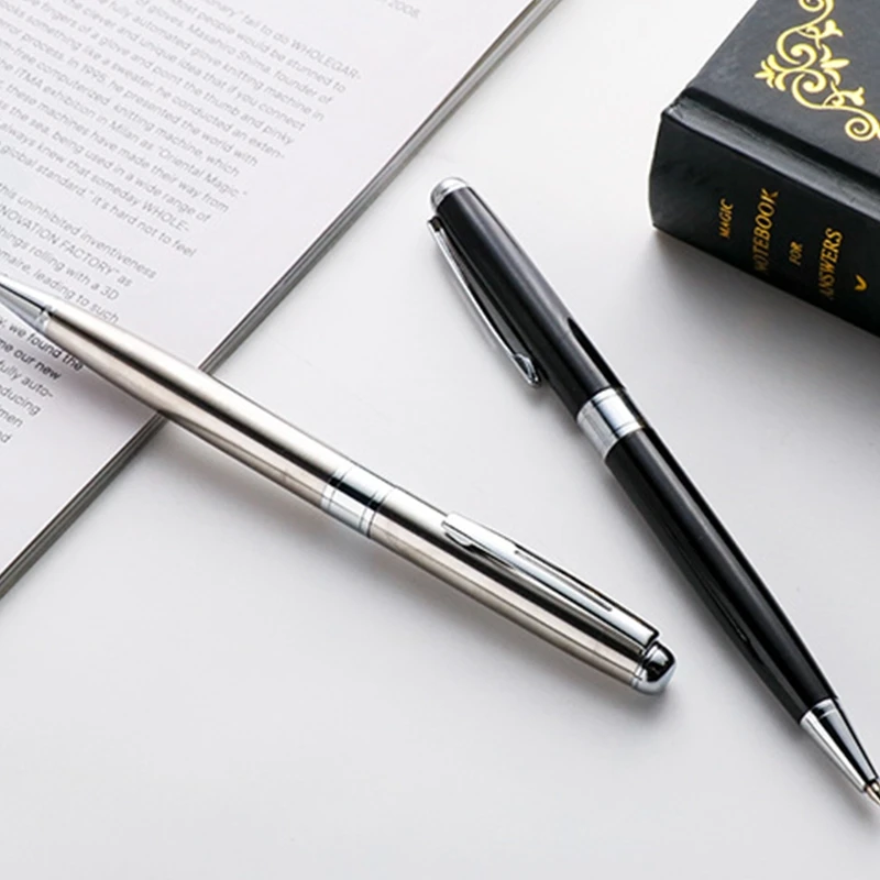 2024 New Business Gift Pen Black Pen Metal Rotating Ballpoint Pen 0.7 Point Write Smoothly for Restaurant Hotel