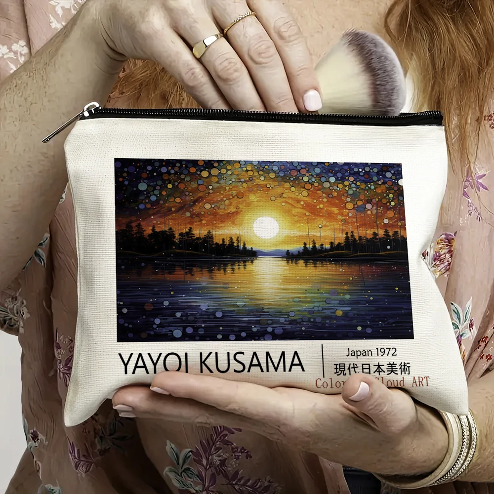 

Yayoi Kusama Flower Girl Makeup Bag Double Print Japanese Art Lady Wedding Cosmetic Bags Women Travel Organizer Child Wallet