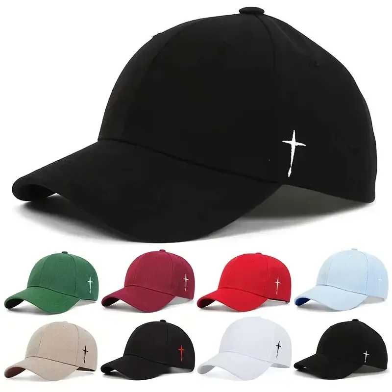 Unisex Fishing Caps Side Cross Embroidery Baseball Caps Spring and Autumn Outdoor Adjustable Casual Hats Sunscreen Hat