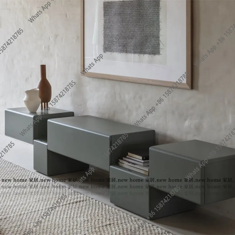 Design advanced TV cabinet model room floor cabinet paint decoration retro minimalist locker