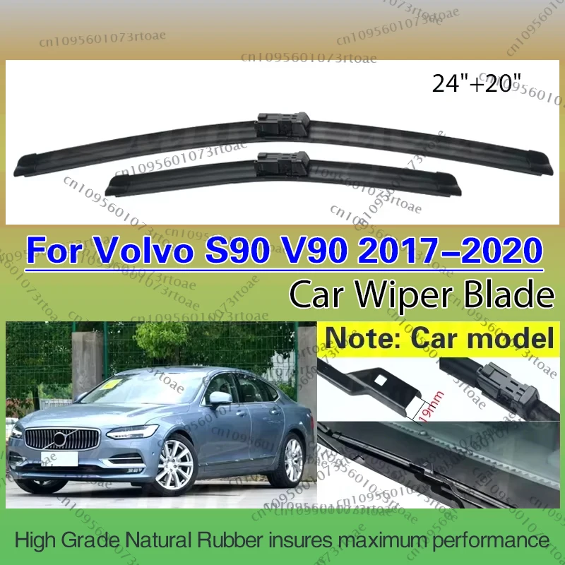 

For VOLVO S90 V90 2017 - 2020 T4 T5 T6 T8 D3 D4 AWD Car Wiper Blade Windscreen Windshield Rubber Rain Brush Car Accessories