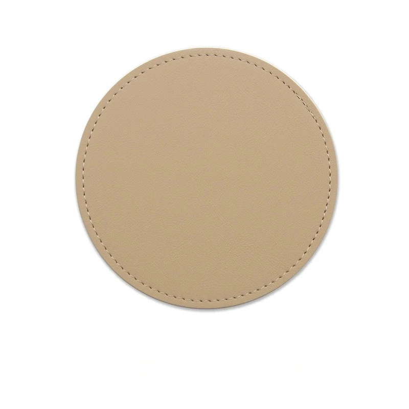 Leather Round Single-sided Waterproof Coasters, Heat-insulating Tea MATS and Anti-slip Bowl MATS