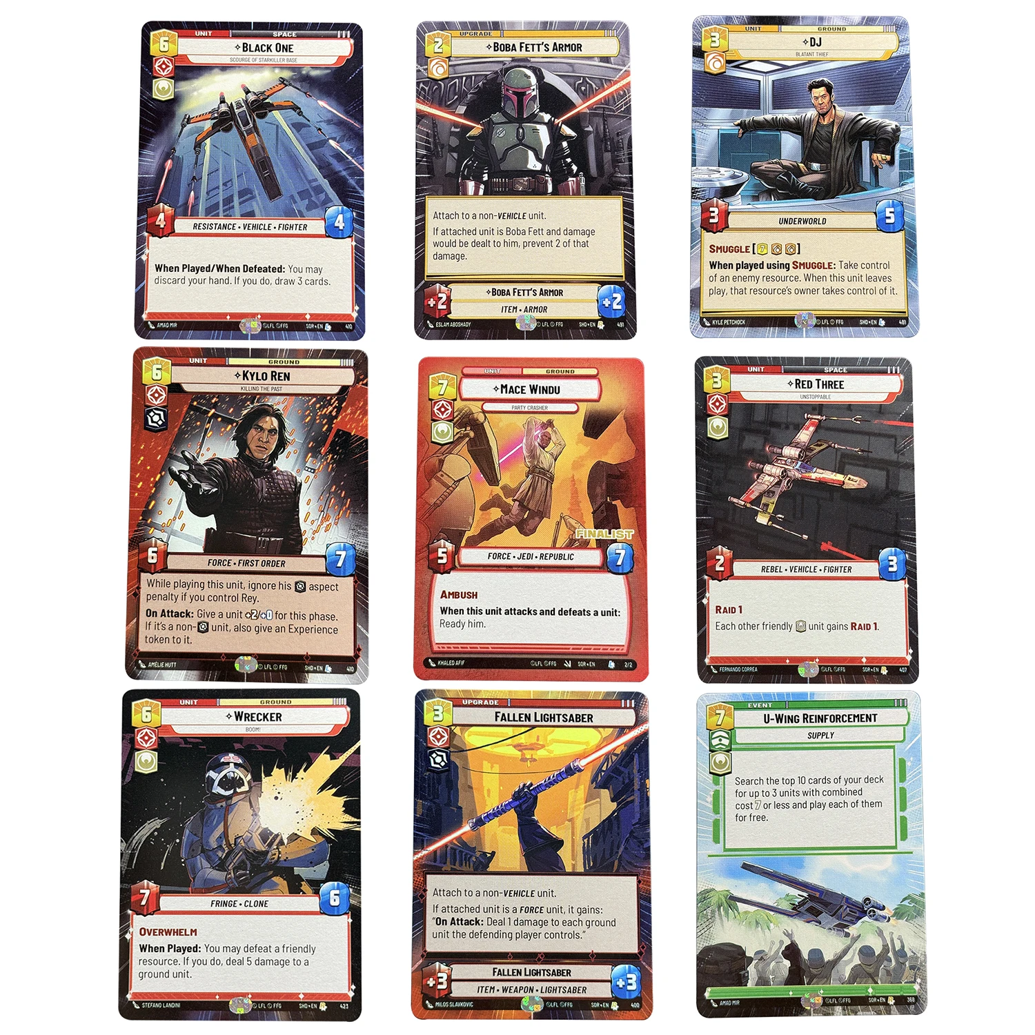 Regular Star W Custom Proxy Boba Fett's Armor Black One Energy Conversion Lab Mace Windu Spark of Rebellion Engliah Cards