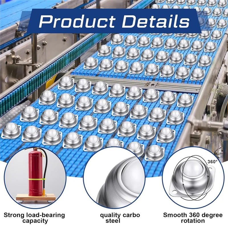 A11I 30 piezas 5/8 pulgadas rodamiento de transferencia de bolas de rodillos transferencia de bolas redondas de acero al carbono para sistema de transmisión de soporte de rodillo transportador